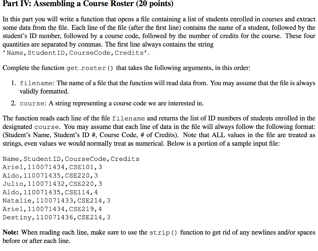 solved-part-iv-assembling-a-course-roster-20-points-in-chegg