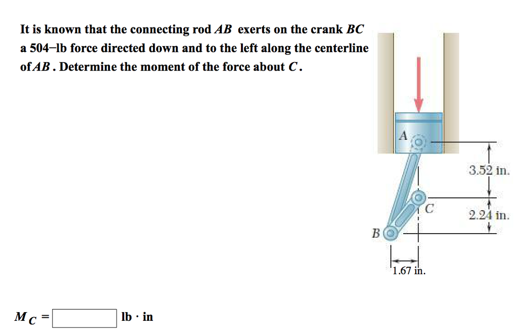 Solved It Is Know That The Connecting Rod AB Exerts On The | Chegg.com