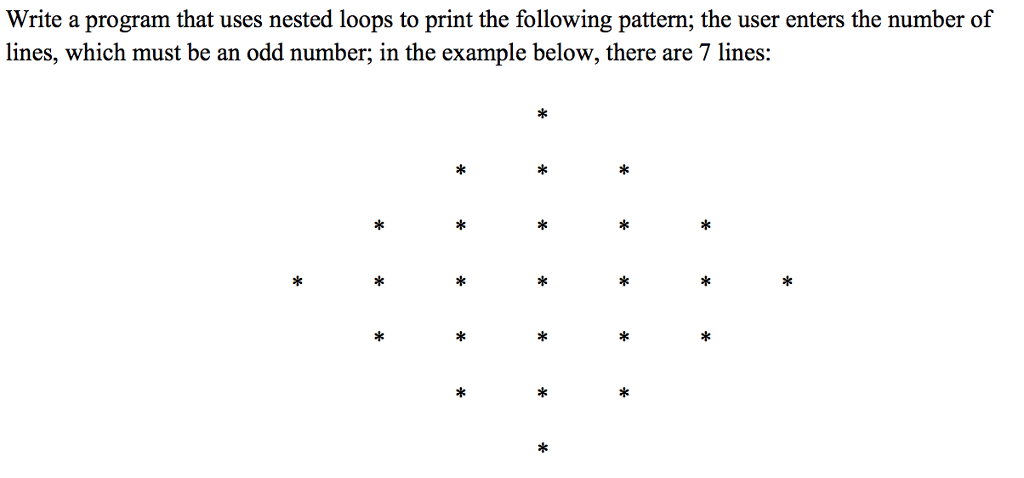 Solved Write a program that uses nested loops to print the | Chegg.com