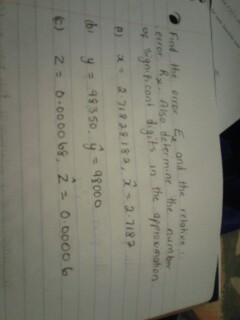 Solved Find the error E_x and the relative error R_x. Also | Chegg.com