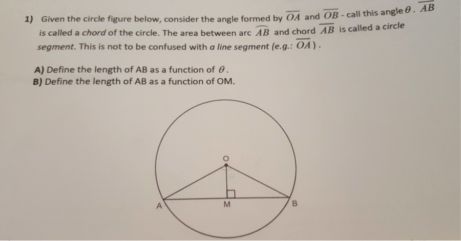 Solved Given the circle figure below, consider the angle | Chegg.com