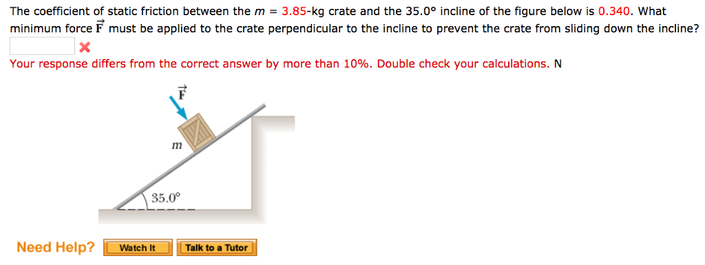 Solved The coefficient of static friction between the m 3.85 | Chegg.com