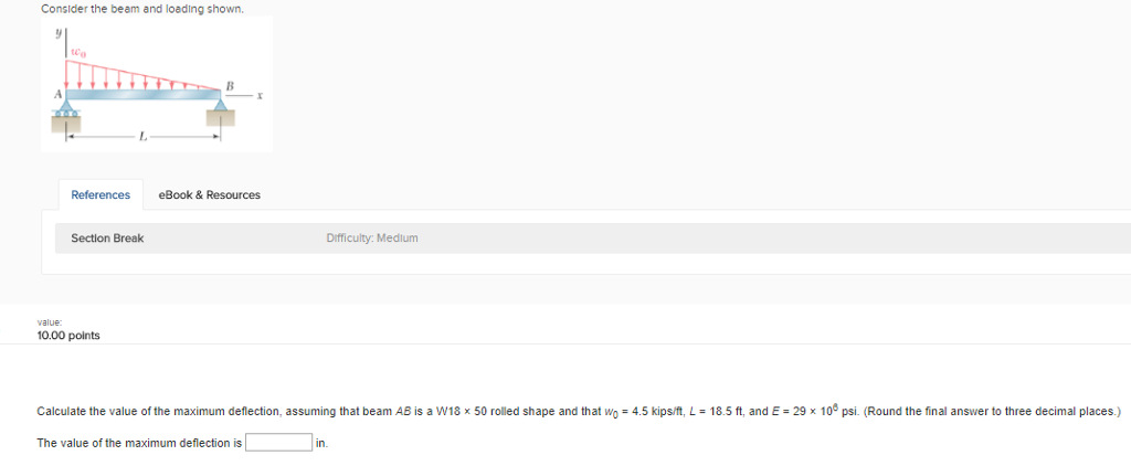 Solved Conslder The Beam And Loading Shown TCo References Chegg