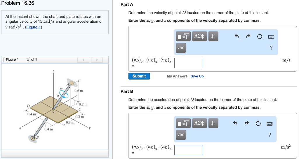 Solved At the instant shown, the shaft and plate rotates | Chegg.com