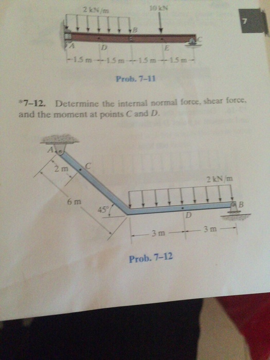 Solved Determine the internal normal force, shear force, and | Chegg.com