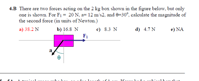 Solved 4.b There Are Two Forces Acting On The 2 Kg Box Shown 