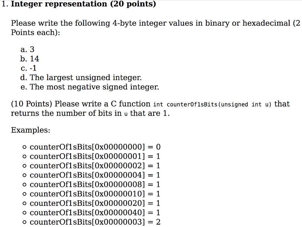 Solved write the following 4 byte integer values in binary chegg