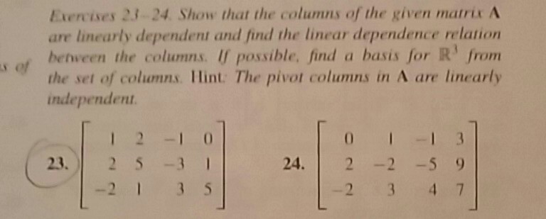 Solved Show that the columns of the given matrix. A are | Chegg.com