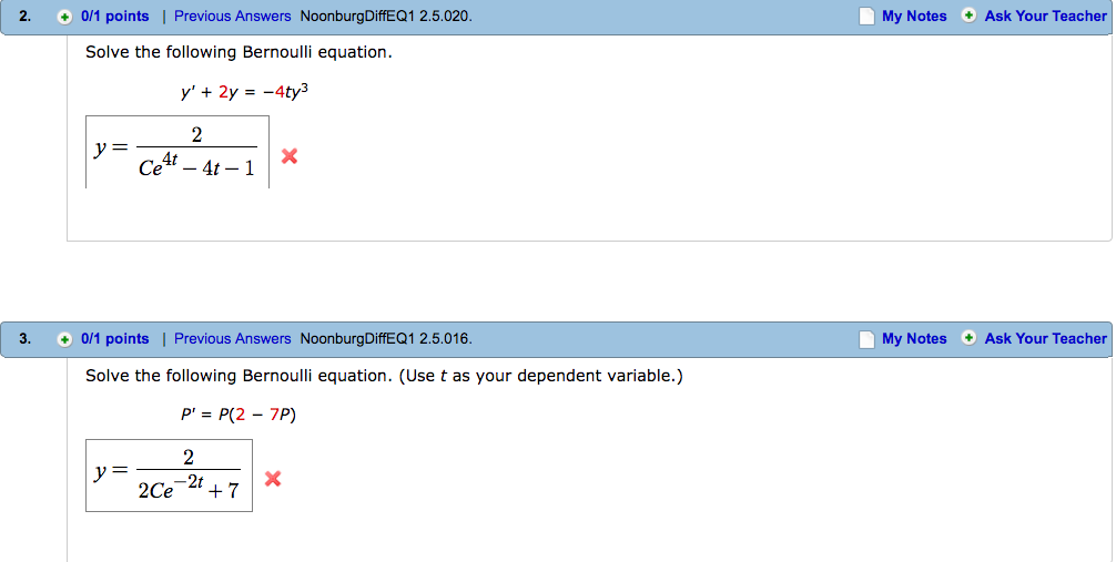 Solved Solve the following Bernoulli equation. y' + 2y = | Chegg.com