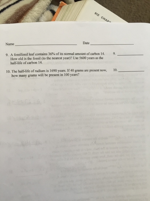 Solved AP Date Name 9. A fossilized leaf contains 36 of its