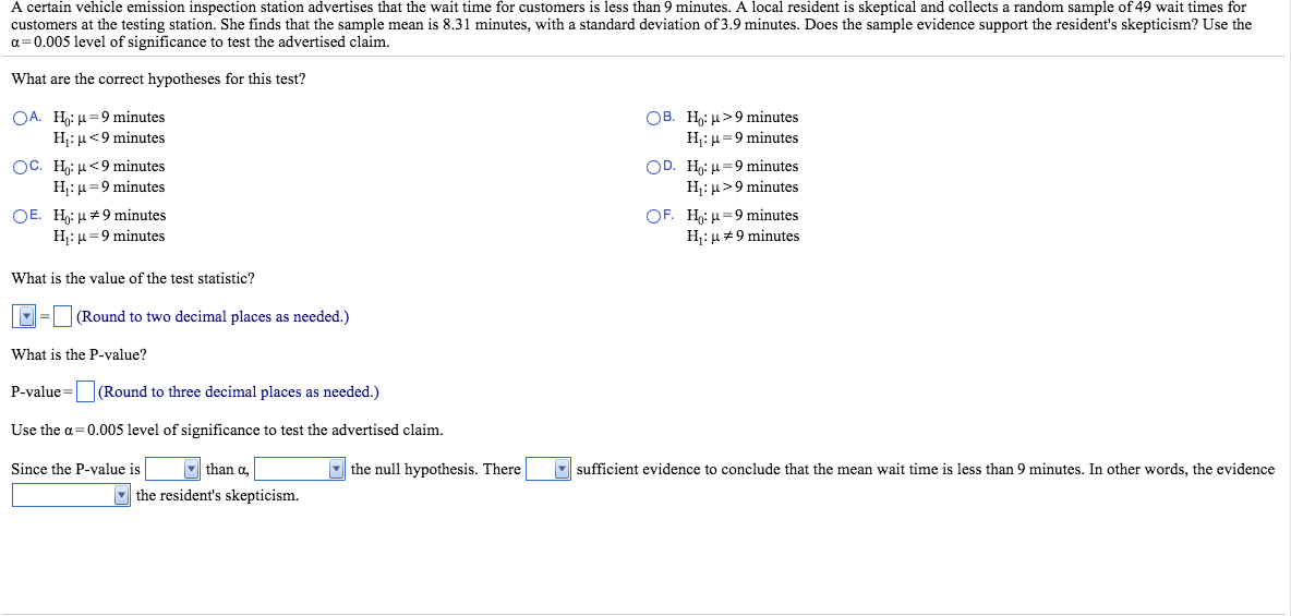 Solved A certain vehicle emission inspection station