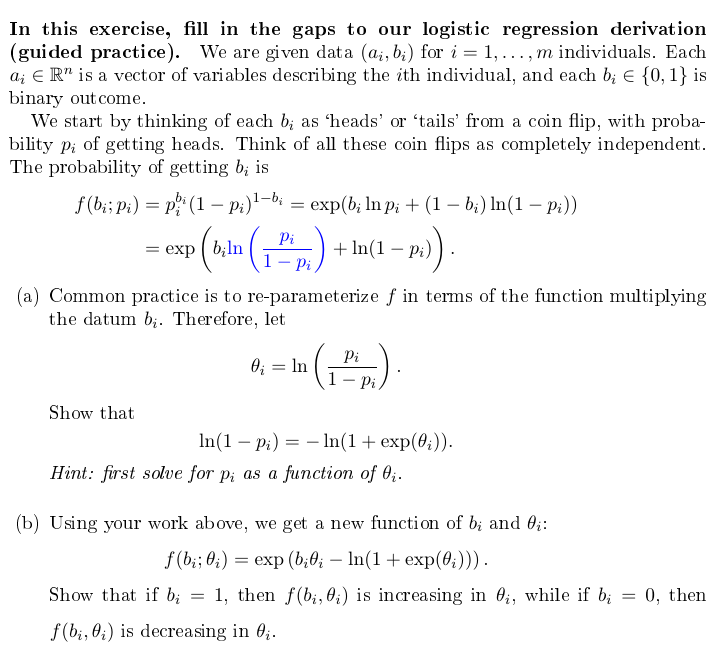 Solved Fill in the gaps to our logistic regression | Chegg.com