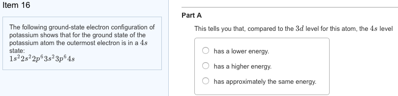 Solved The following ground-state electron configuration of | Chegg.com