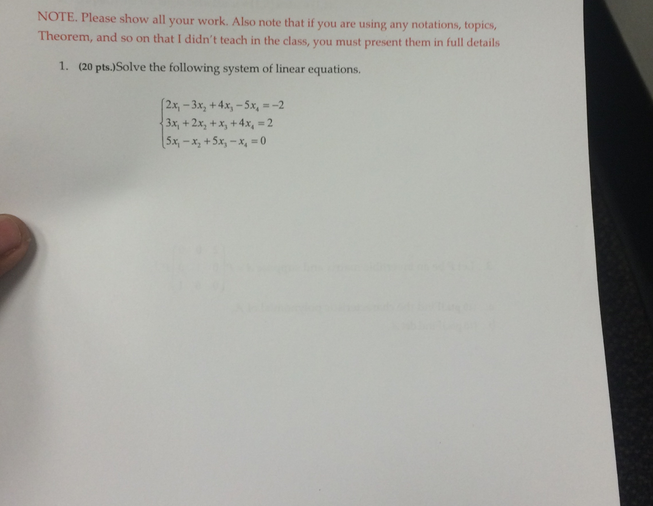 Solved Solve the following system of linear equations. | Chegg.com