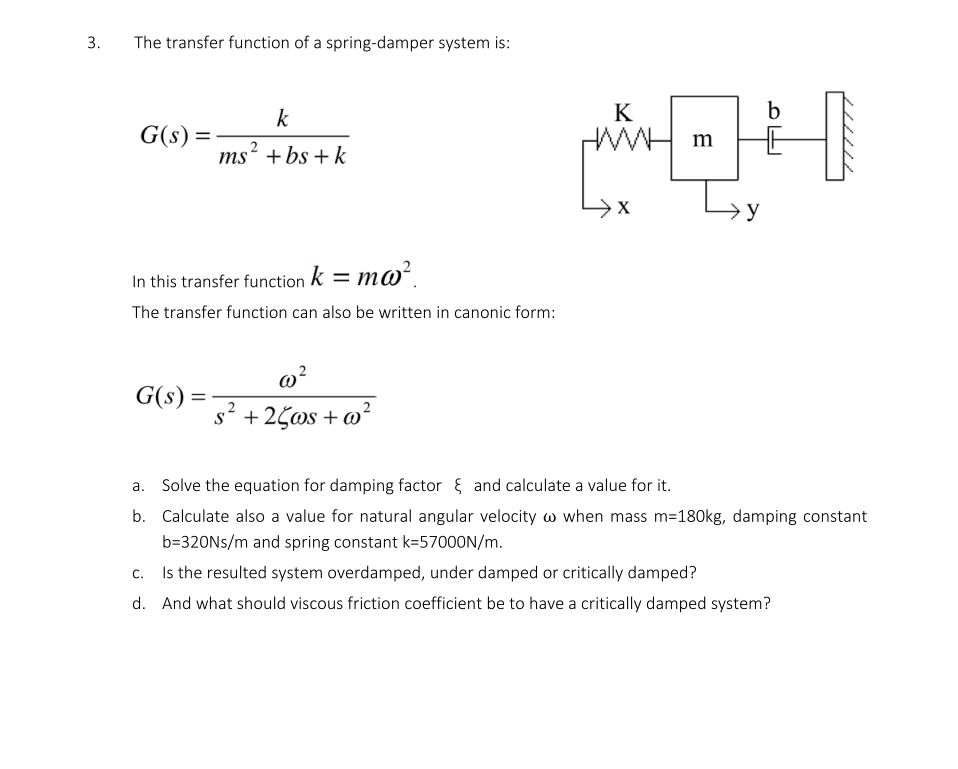 Solved Solve The Equation Damping Factor And Calculate A Chegg