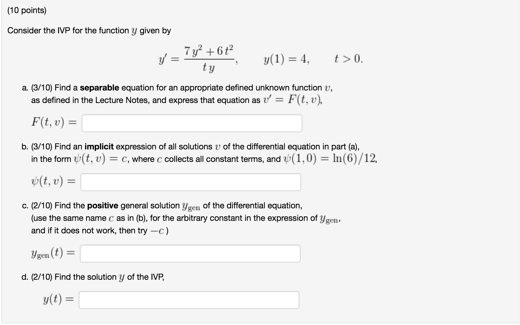 Solved Consider The Ivp For The Function Y Given By Y 5053