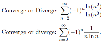 converge diverge summation ln infinite transcribed text