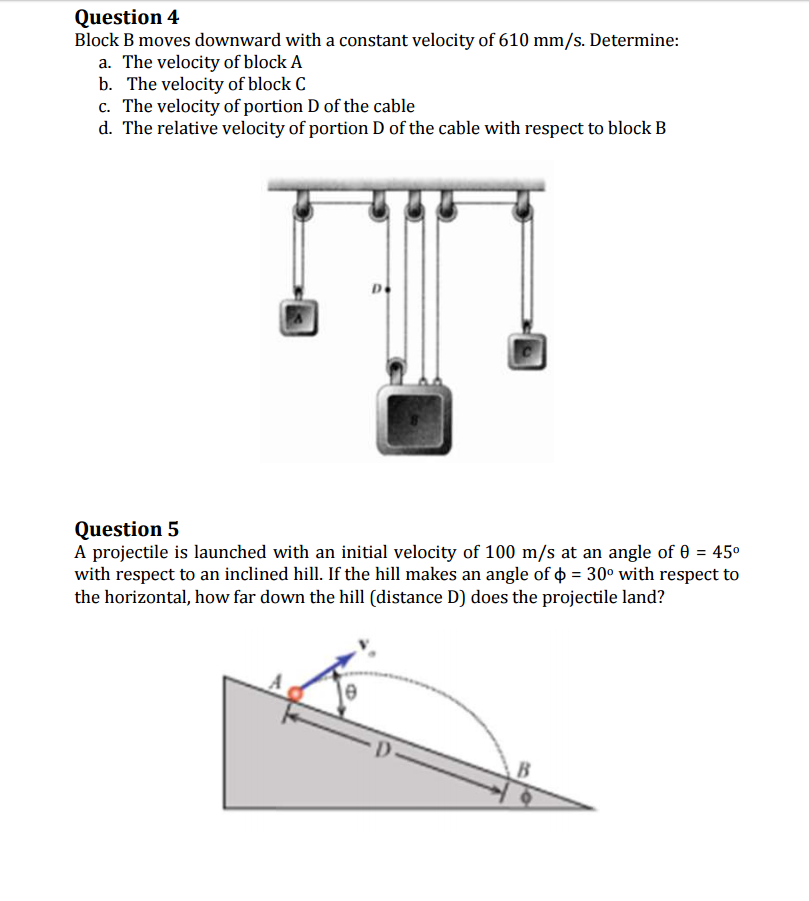 short answer questions on kinematics