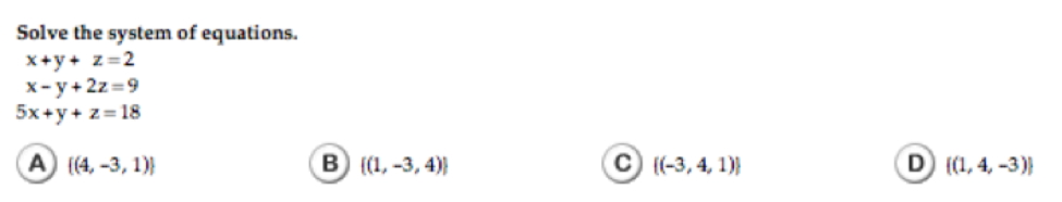 Solved Solve the system of equations. x + y + z = 2 x - y | Chegg.com