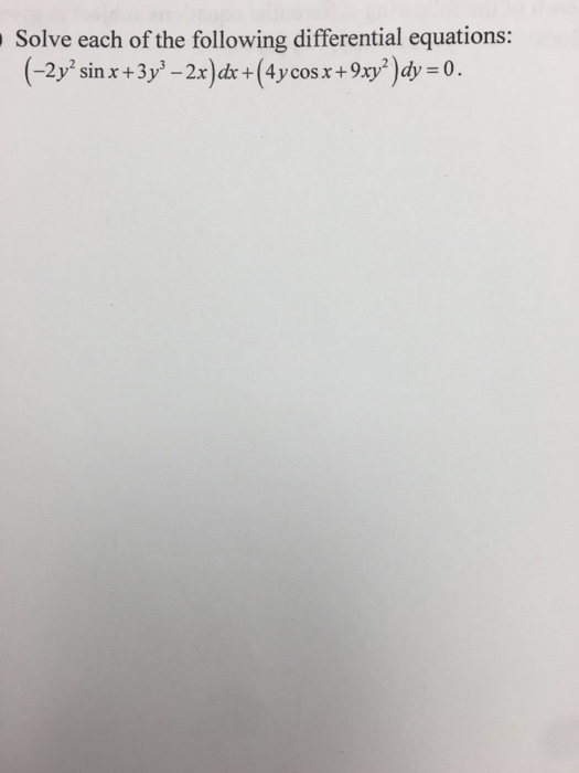 Solved Solve each of the following differential equations: | Chegg.com