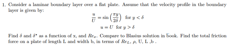Solved Consider a laminar boundary layer over a flat plate. | Chegg.com