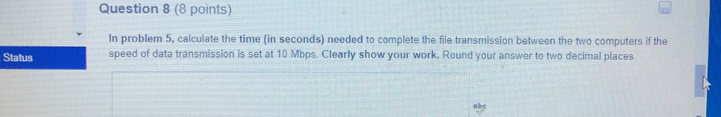 Solved Question 1 (3 points) Two computers are connected | Chegg.com