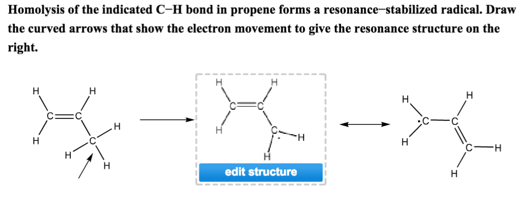 Solved Homolysis of the indicated C-H bond in propene forms | Chegg.com