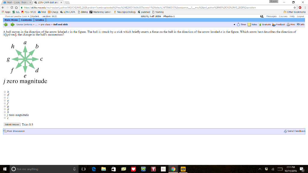 Solved Mail Coon Thoma 2 LON CAPA Ball And K Chegg
