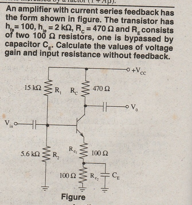 Solved An amplifier with current series feedback has the