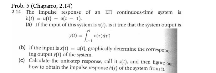 Solved The impulse response of an LTI continuous-time system | Chegg.com