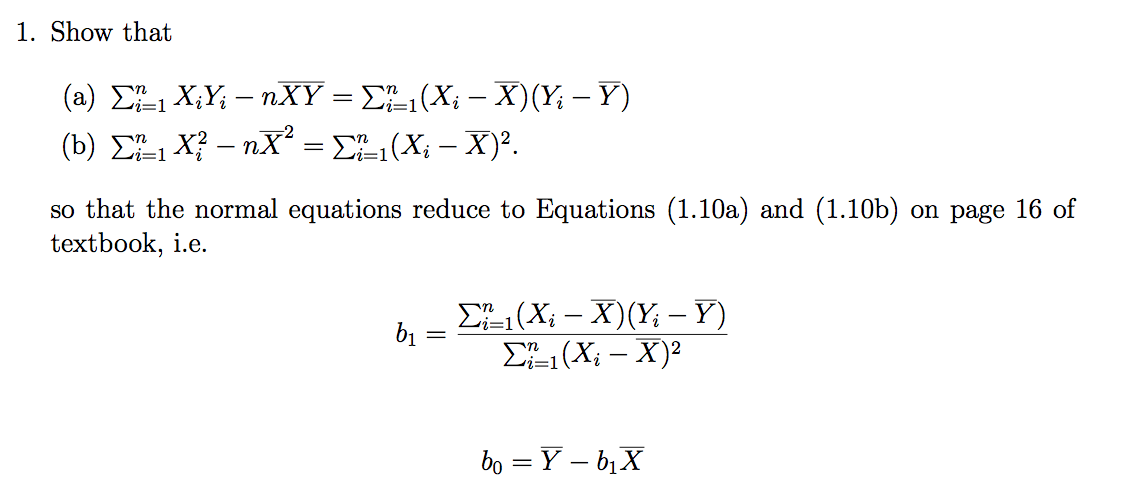 Solved: Show That So That The Normal Equations Reduce To E... | Chegg.com