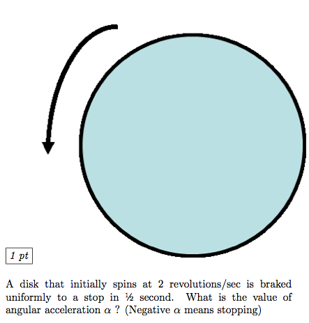 Solved A disk that initially spins at 2 revolutions/sec is | Chegg.com