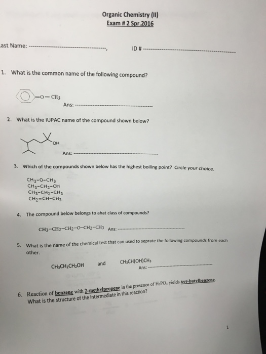 What Is The Common Name Of The Compound Shown Below