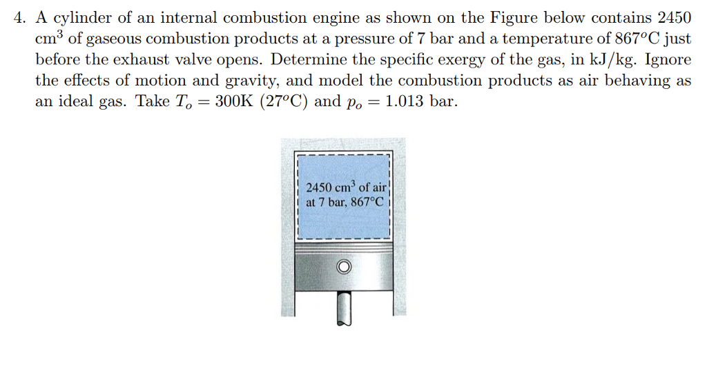Solved 4. A cylinder of an internal combustion engine as