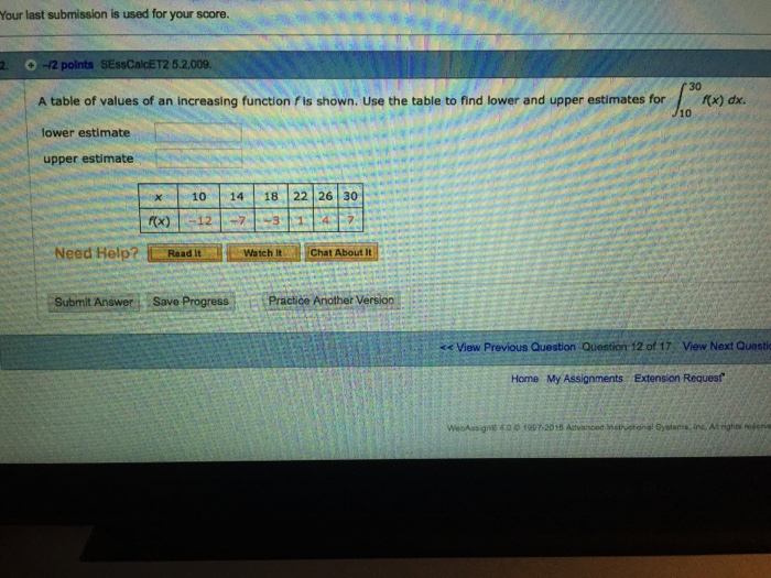 Solved A table of values of an Increasing function f is