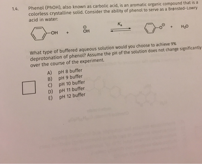 Solved Phenol (PhOH), also known as carbolic acid, is an