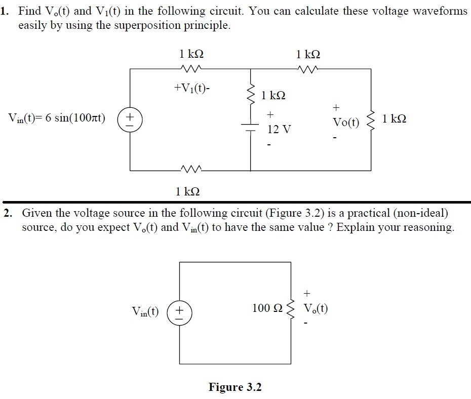 Solved 1 Find Vot And V1t In The Following Circuit You