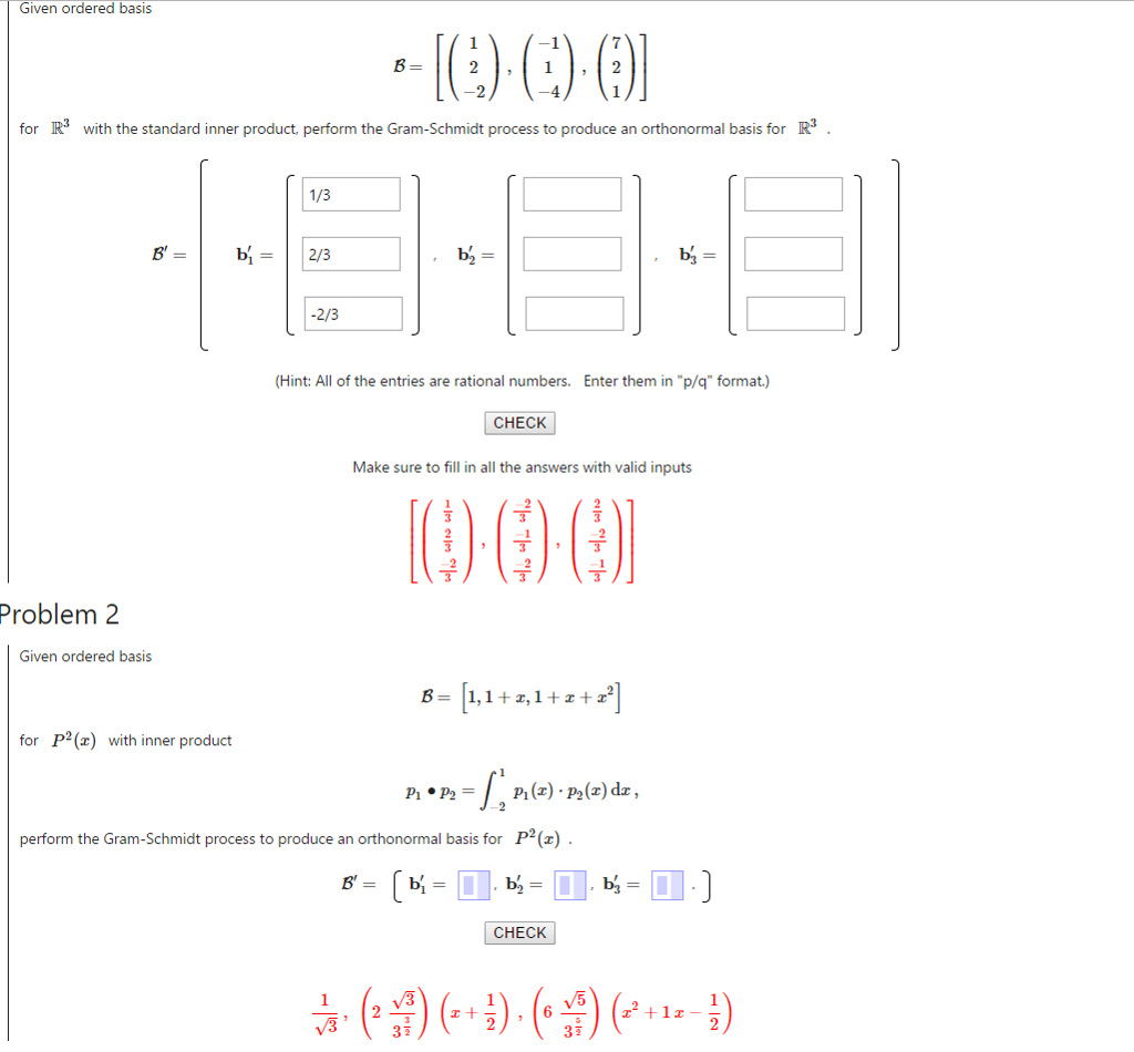Solved Given ordered basis B = [(1 2 2), (1 1 4), (7 2