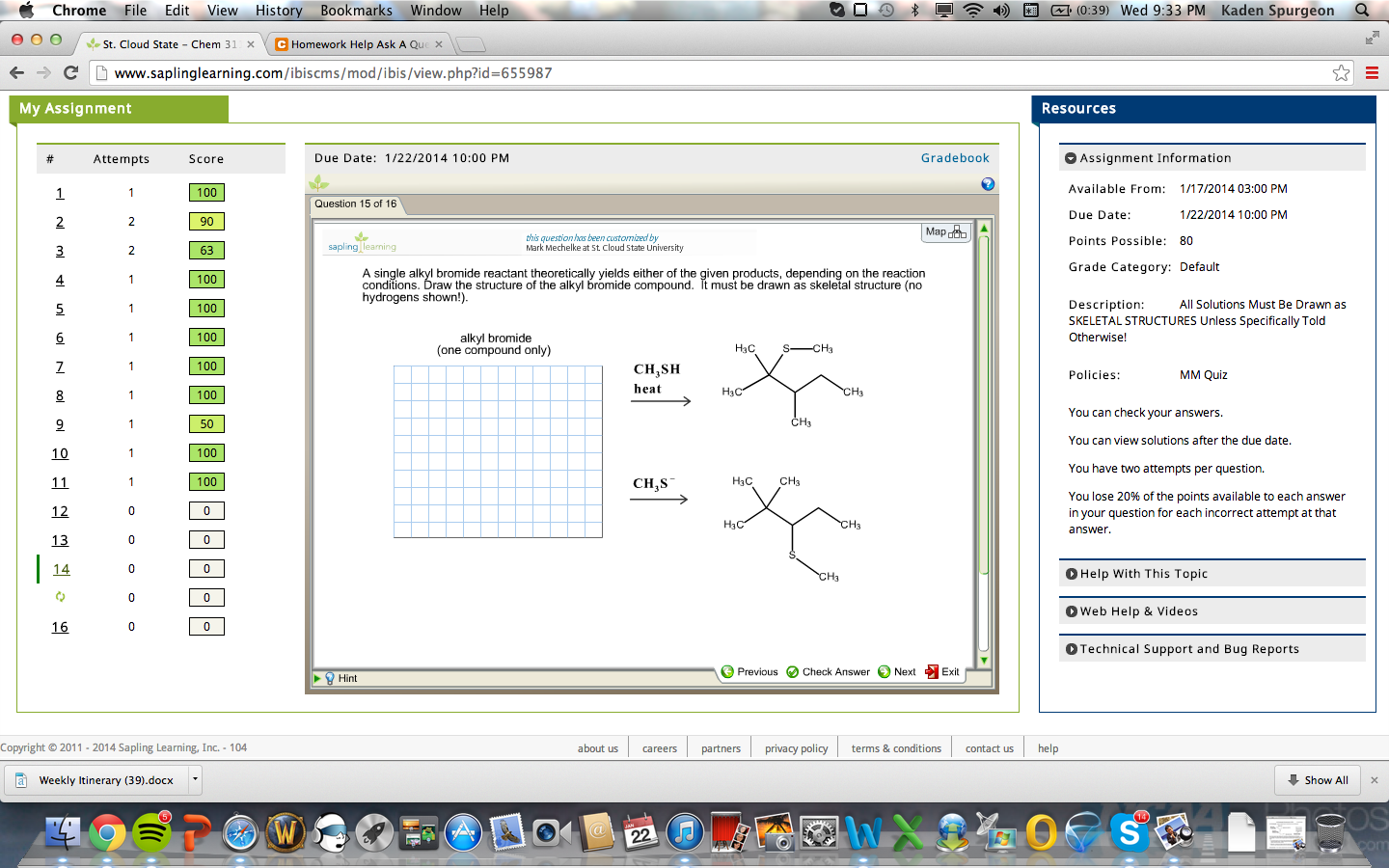 Solved A single alkyl bromide reactant theoretically yields | Chegg.com