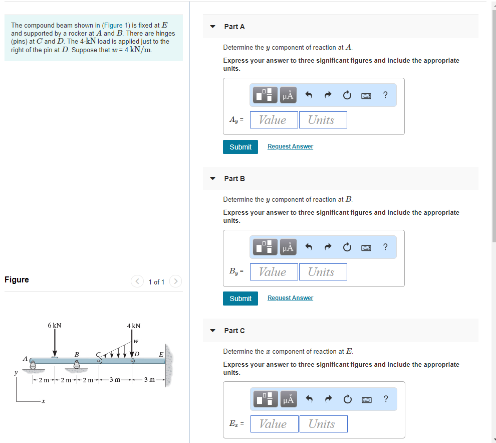 Solved The Compound Beam Shown In (Figure 1) Is Fixed At E | Chegg.com