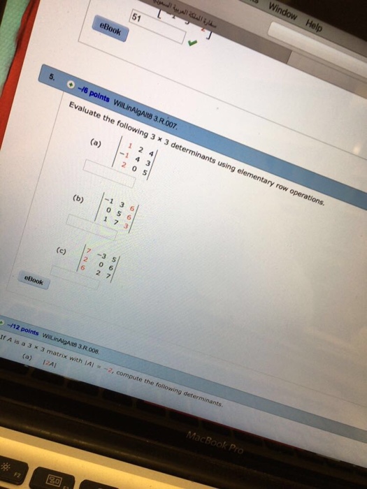 Solved Evaluate the following 3 x 3 determinants using Chegg