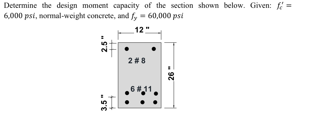 Solved Determine the design moment capacity of the section | Chegg.com