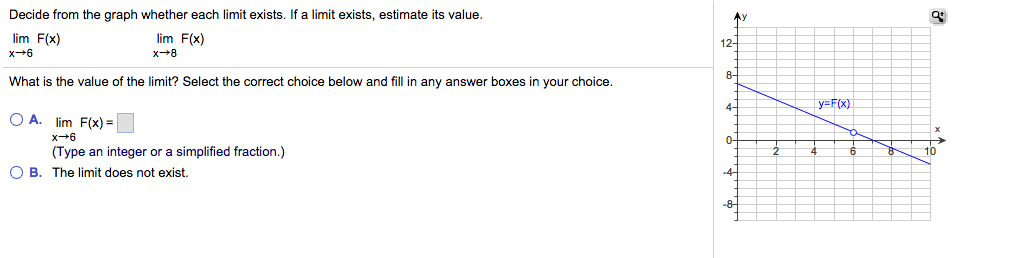 Solved Decide from the graph whether each limit exists. If a | Chegg.com