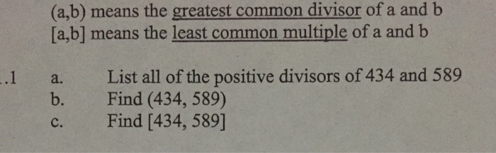 Solved (a, B) Means The Greatest Common Divisor Of A And B | Chegg.com