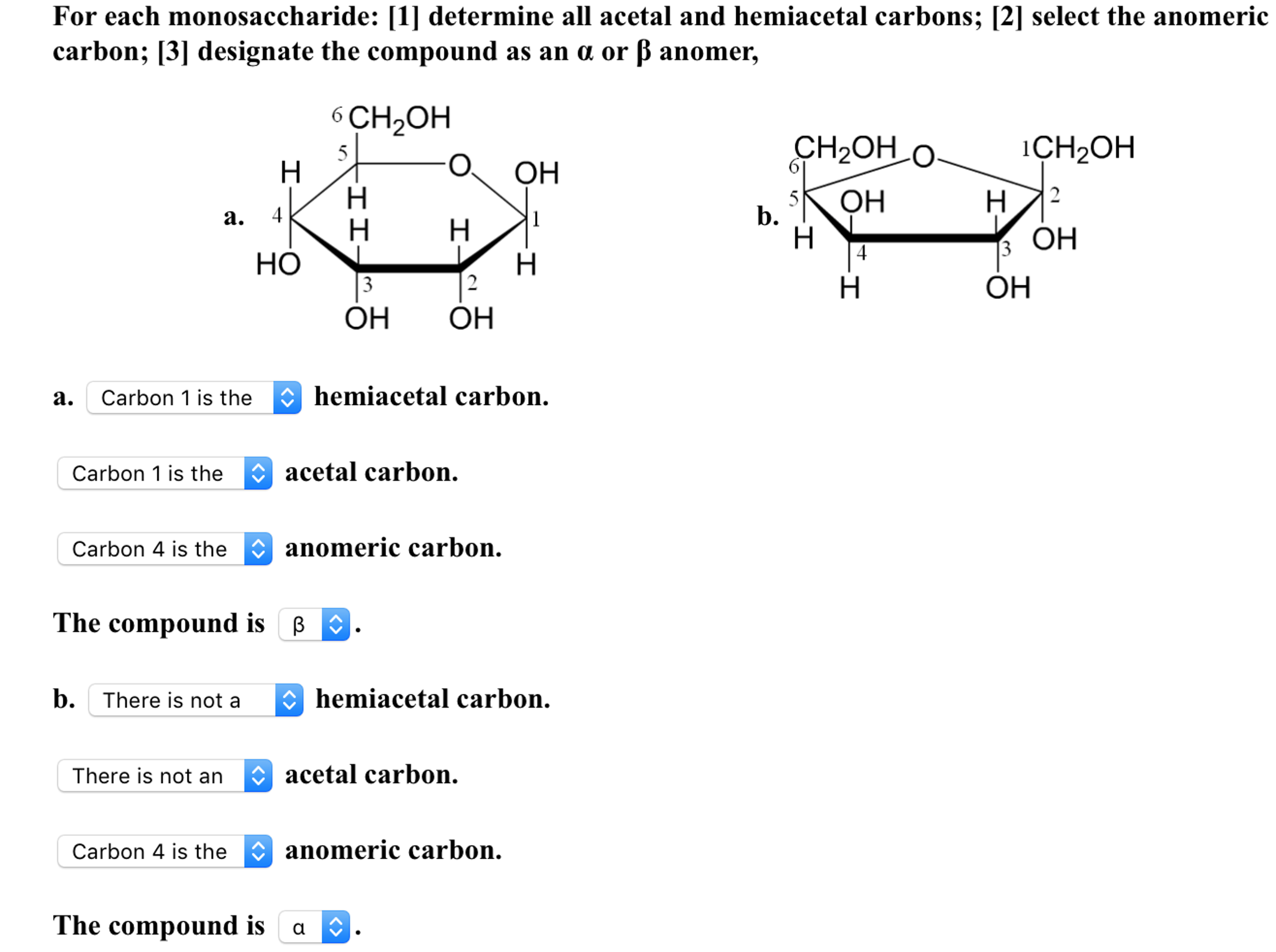 anomeric carbon monosaccharides