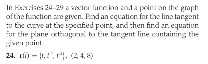 Solved A vector function and a point on the graph of the | Chegg.com
