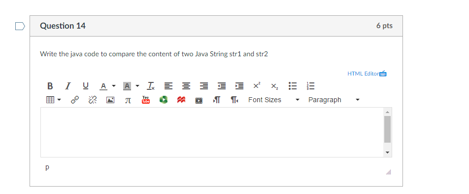 Solved Write the java code to compare the content of two | Chegg.com