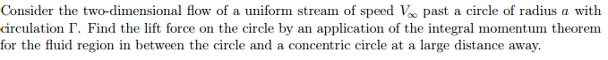Solved Consider the two-dimensional flow of a uniform stream | Chegg.com