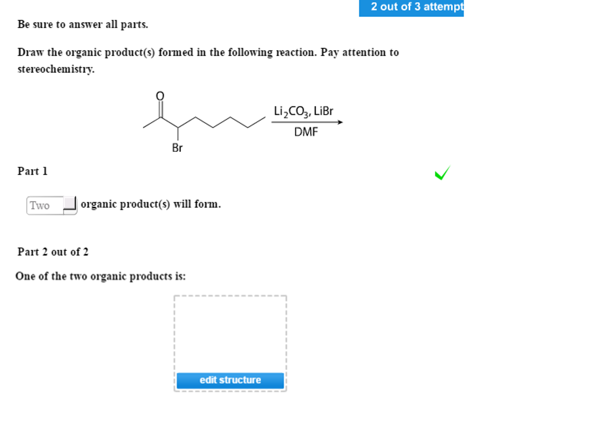 Draw The Organic Product Formed In The Following Reaction