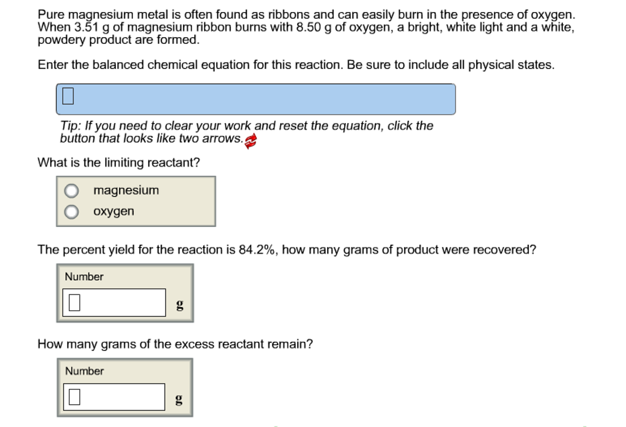 Word Equation For Magnesium And Oxygen